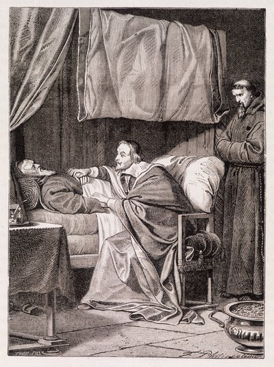 Cardinal Richelieu on the deathbed of Father Joseph - engraving 作者 未知艺术家