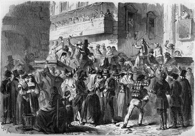 罗马狂欢节》是根据Gierdziejewski在1858年的画作制作的。 作者 未知艺术家