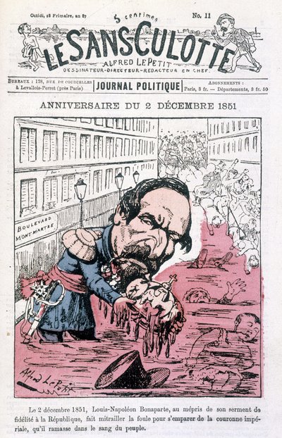 关于 1851 年 12 月 2 日拿破仑三世政变的卡通片 - 在“Le sans-panlotte”中 作者 未知艺术家