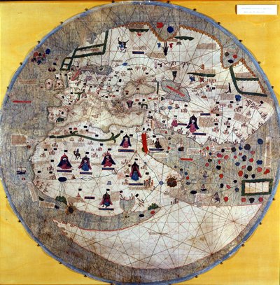 15 世纪初的加泰罗尼亚平面。 摩德内埃斯特 (Biblioteca Estense) 之家图书馆。 作者 未知艺术家