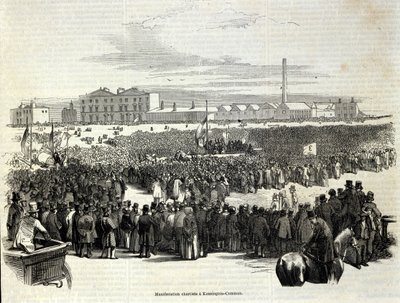 肯宁顿公地的宪章示威：它是社会主义的劳工政治运动先驱，1848 年版画 作者 未知艺术家