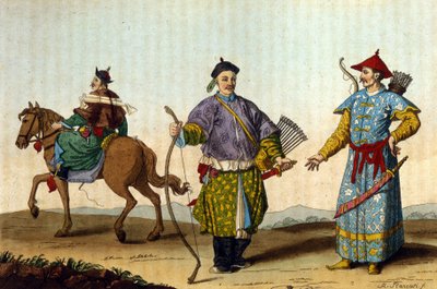 不同时代的中国军事官兵——J.费拉里奥编着的《古代与现代服饰》》。 米兰 作者 未知艺术家