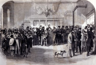 内战（1861 - 1865），美国内战。 豁免办公室前的反征兵肋骨。 纽约。 作者 未知艺术家