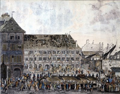 1789年7月21日，攀爬和抢劫斯特拉斯堡的市政厅（市政厅）。 作者 未知艺术家