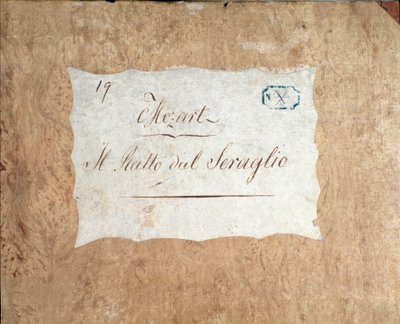 Die Entfuhrung aus dem Serail 的总谱封面，莫扎特歌剧，利希滕塔尔版 (1838) 作者 未知艺术家