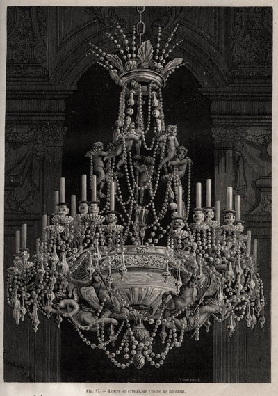 来自 Baccarat 工厂的水晶吊灯——Louis Figuier 的“Les Merveilles de l