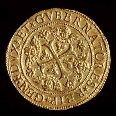 货币：4 ECU 黄金。 1652 年 Banca Carige 钱币收藏 作者 未知艺术家