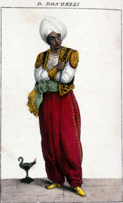 多梅尼科·唐泽利 (Domenico Donzelli) (1790 - 1873)，意大利男高音，由焦阿基诺·罗西尼 (Gioacchino Rossini) 在奥赛罗演出。 斯卡拉大剧院 作者 Unknown artist