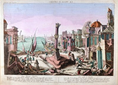1783 年 2 月 15 日在卡拉布里亚（意大利南部）发生的 Oppido Mamertina 地震。 作者 未知艺术家