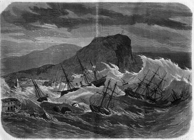 秘鲁地震：1869年9月海啸淹没阿里卡市--"Le Journal Illustré "中的版画 作者 未知艺术家