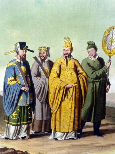 中国皇帝被普通话包围 - 在“古代与现代服装”中，J.费拉里奥编，编辑。 米兰 作者 Unknown artist