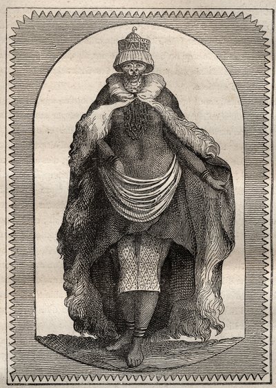 安德斯-斯帕尔曼（1748-1820）对南非内陆地区的考察（1775年）：一个霍滕托特（科伊科伊族妇女）--插图摘自《18世纪伟大的航海家》。 作者 未知艺术家