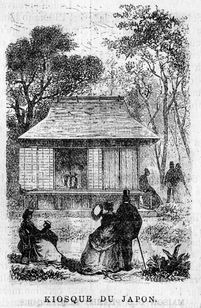 1867年的巴黎世界博览会。日本的亭子。 作者 未知艺术家