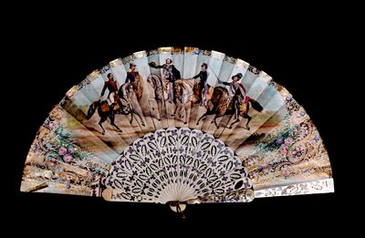 围栏装饰着五位骑士：“法国皇帝拿破仑三世（1808-1873）（左一）、维托里奥·埃马努埃莱二世（Victor Emmanuel）（1820-1878）（第三）、朱塞佩·加里波第（1807-1882）（右一）” )”米兰复兴博物馆 作者 未知艺术家