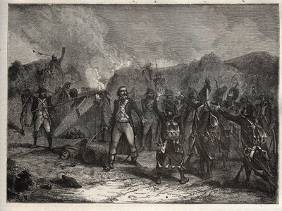 第一次联军。安托万-纪尧姆（Antoine-Guillaume）-兰庞上校（1759-1842）在1796年4月12日蒙特诺特战役中，在反对拿破仑-波拿巴的法国军队与奥地利和撒丁岛的军队的意大利战役中--法国人 作者 未知艺术家