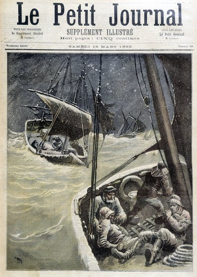 纽芬兰渔民 - 在 1892 年 3 月 19 日的“小杂志”中 作者 未知艺术家