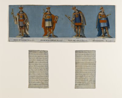 四位印加国王：Tupac Yupanqui，Huayna Capac，Huascar Inca，Atahuallpa，19世纪初 作者 不明