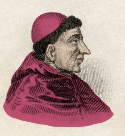 弗朗西斯科·希门尼斯·德·西斯内罗斯 (Gonzalo Jimenez de Cisneros) (1436-1517) 红衣主教、宗教改革家和西班牙政治家。 19 世纪的雕刻。 作者 未知艺术家