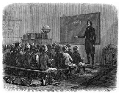 1840年在阿尔及利亚的法国学校。 作者 未知艺术家