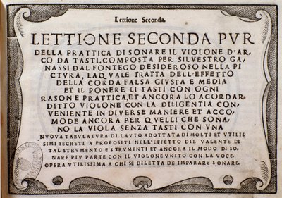 Silvestro Ganassi dal Fontego的《Lettione Seconda》封面插图 作者 未知艺术家