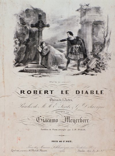 Robert le diable 的卷首画，Meyerbeer 的歌剧（19 世纪） 作者 未知艺术家