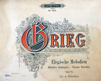 爱德华·哈格鲁普·格里格（Edward Hagerup Grieg）四手挽歌的两首挽歌 作者 未知艺术家