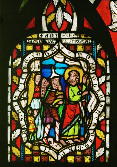 上帝带领以色列子民穿越红海（彩色玻璃） 作者 未知艺术家