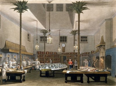 Grand Hotel：布莱顿Great Pavillon 酒店的厨房。 1850年 作者 未知艺术家