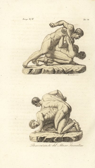 希腊运动员参加 Pankration 武术比赛 作者 未知艺术家