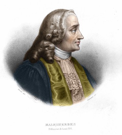 纪尧姆-克雷蒂安（Guillaume Chretien），作者是拉莫尼翁-德-马勒舍伯（1721-1794）。法国政治家。1852年的雕版画 作者 未知艺术家