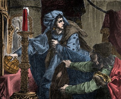 Helene Kottanner (Kottanerin, Kottannerin) (1439-1440) 在 1440 年 (匈牙利的斯蒂芬一世) 窃取了圣斯蒂芬 (Holy Hungarian Crown) 的王冠 (Holy Hungarian Crown) ( 作者 未知艺术家