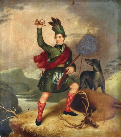 高地猎人与狗和死鹿，1850年 作者 不明