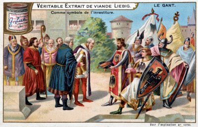 History of the glove: the glove as a symbol of the investiture - Liebig chromolithography 作者 未知艺术家