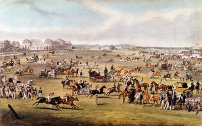 在奥尔良公爵的赞助下在尚蒂伊举行的赛马会 1841年的版画。私人收藏 作者 未知艺术家