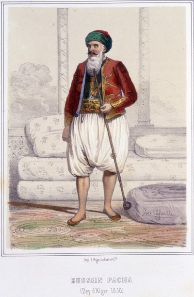 侯赛因-帕夏（Hussein pasha），从1818年到1830年法国人占领阿尔及尔前，一直是阿尔及尔的大叔（dey）。 作者 未知艺术家