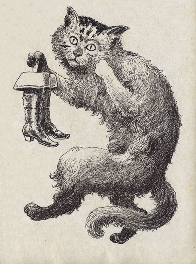 法国作家Charles Perrault (1628-1703)的故事《Le chat Botte》的插图。匿名插图。想象力 马塞尔-瓦涅，贾维尔-南希，无日期（19世纪末）。 作者 未知艺术家
