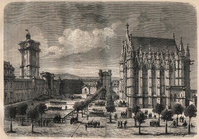 19世纪的万森纳城堡内景--1875年的版画 作者 未知艺术家