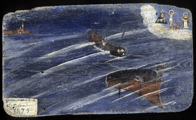 Italian ex-voto for a shipwreck in 1879 - painting on wood 作者 未知艺术家