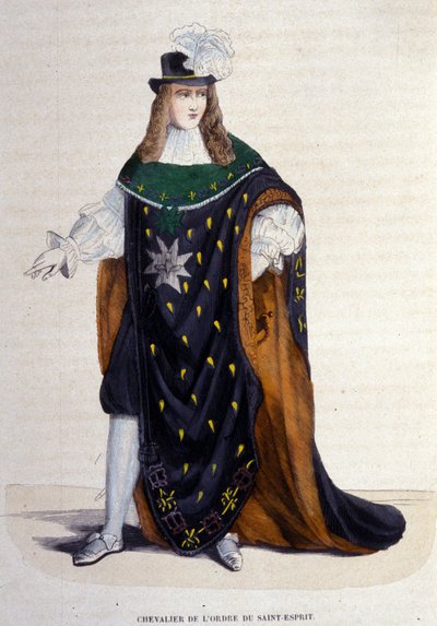 Knight of the Order of the Holy Spirit (Order of the Holy Spirit) founded by Henry III in 1578. Engraving of the 19th century. 作者 未知艺术家