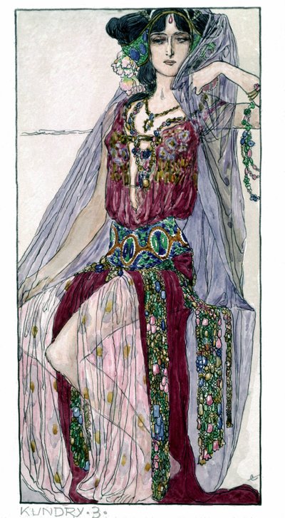 理查德-瓦格纳的歌剧《帕西法尔》中的昆德拉服装。维也纳 作者 未知艺术家