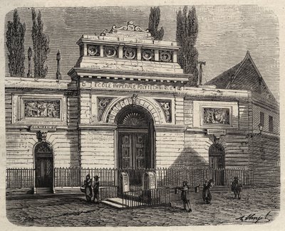 1873年的巴黎综合理工学院--"杰出的世界 "中的1873年版画 作者 未知艺术家