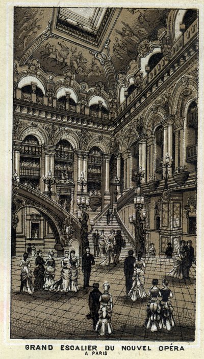巴黎新歌剧院（Opera Garnier）的大楼梯。 作者 未知艺术家