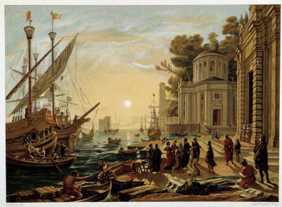克利奥帕特拉在塔尔苏斯下飞机，之后。 Claude Gellée 说 Le Lorrain 作者 Unknown artist