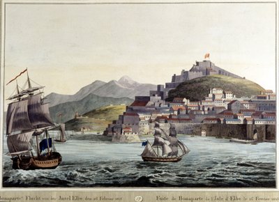 1815 年 2 月 26 日从厄尔巴岛泄露拿破仑·波拿巴。 作者 未知艺术家