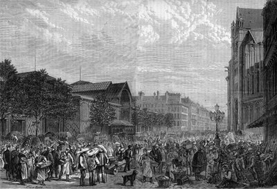 1878年，巴黎的Les Halles中心。 作者 未知艺术家