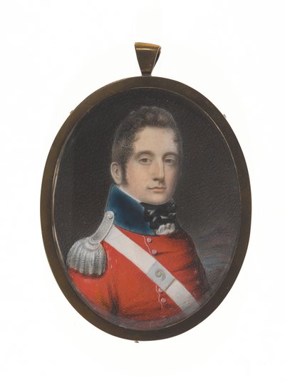 查尔斯·奥古斯都·埃尔德顿中尉 (1789-1841)，第 9 马德拉斯本土步兵，1811 年 2 月 25 日（象牙上的缩影） 作者 Unknown artist