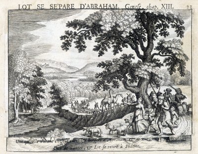 Loth separates from Abraham - Bible, engraving 作者 未知艺术家