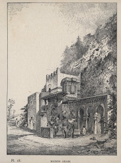 阿拉伯之家--1889年的雕刻，载于《1889年世界博览会人类居住史》，作者是Charles GARNIER先生--巴黎中央美术出版社1889年版。 作者 未知艺术家