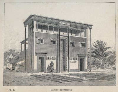 埃及之家--1889年的雕刻作品，载于《1889年世界博览会人类居住史》，作者是Charles GARNIER先生--巴黎中央美术学院1889年图书馆。 作者 未知艺术家