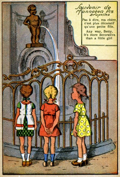 布鲁塞尔的曼内肯皮斯，约 1950 年（印刷品） 作者 未知艺术家